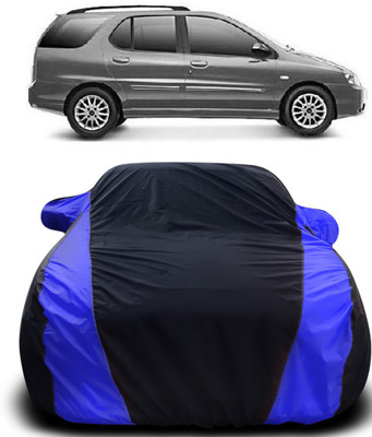 MoTRoX Car Cover For Tata Indigo Marina (With Mirror Pockets)(Black, Blue)