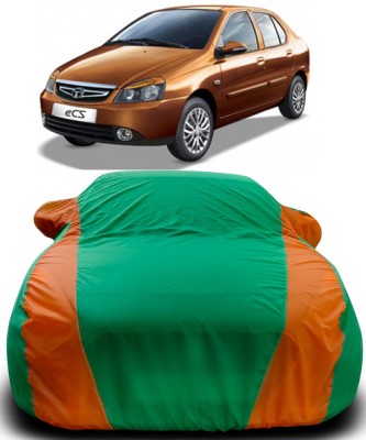 CoNNexXxionS Car Cover For Tata Indigo eCS (With Mirror Pockets)(Green, Orange)