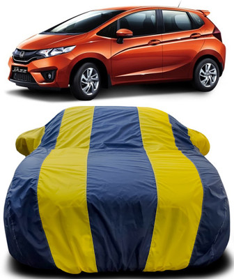 Elegance Car Cover For Honda Jazz Facelift (With Mirror Pockets)(Blue, Yellow)
