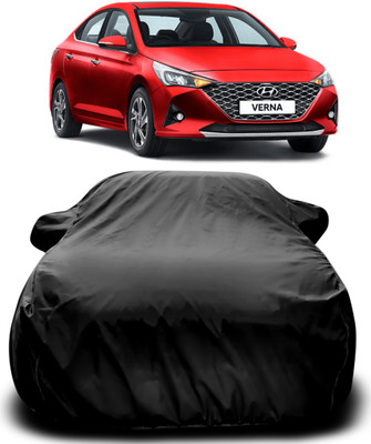 MoTRoX Car Cover For Hyundai Verna Facelift (With Mirror Pockets)(Black)
