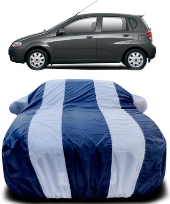 NUMBOR ONE Car Cover For Chevrolet Aveo U-VA (With Mirror Pockets)(Blue, White)