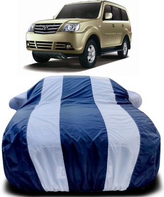 Gavya Car Cover For Tata Sumo Grande MK II (With Mirror Pockets)(Blue, White)