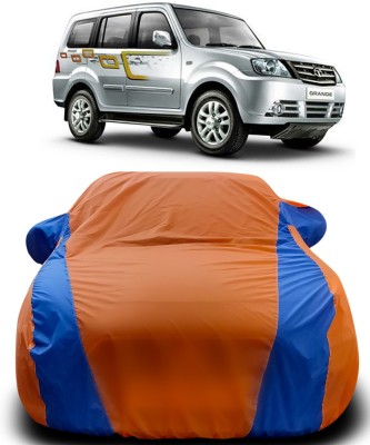 Gavya Car Cover For Tata Sumo Grande (With Mirror Pockets)(Orange, Blue)