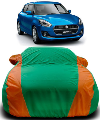 APNEK Car Cover For Maruti Suzuki Swift Hybrid (With Mirror Pockets)(Green, Orange)