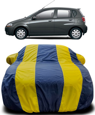 Gavya Car Cover For Chevrolet Aveo Uva (With Mirror Pockets)(Blue, Yellow)