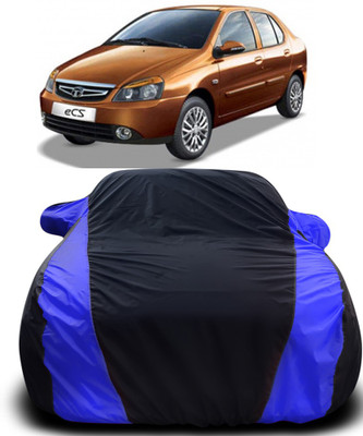 MoTRoX Car Cover For Tata Indigo eCS (With Mirror Pockets)(Black, Blue)