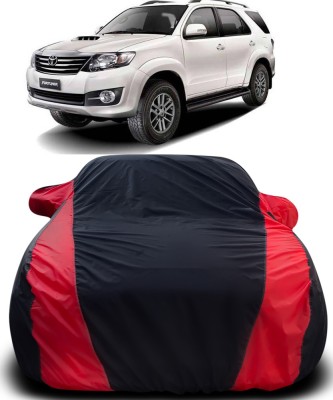 Gavya Car Cover For Toyota Fortuner Old (With Mirror Pockets)(Black, Red)