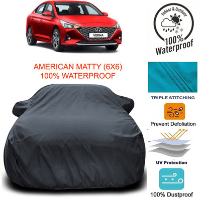 MoTRoX Car Cover For Hyundai Verna Facelift (With Mirror Pockets)(Grey)