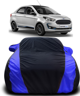 MoTRoX Car Cover For Ford Figo Aspire (With Mirror Pockets)(Black, Blue)