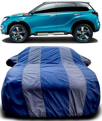 APNEK Car Cover For Maruti Suzuki Vitara Brezza Facelift (With Mirror Pockets)(Blue, Grey)