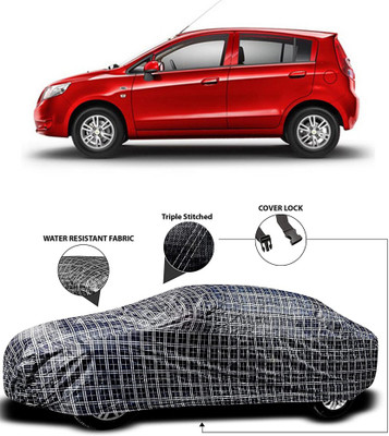 Gavya Car Cover For Chevrolet Sail UVA (With Mirror Pockets)(White, Black)