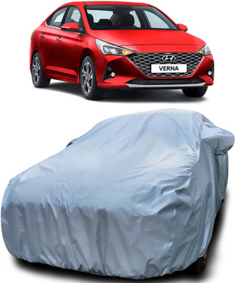 MoTRoX Car Cover For Hyundai Verna Facelift (With Mirror Pockets)(Silver)