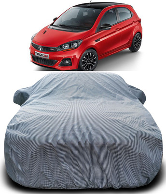APNEK Car Cover For Tata Tiago JTP (With Mirror Pockets)(Black, White)