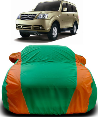 APNEK Car Cover For Tata Sumo Grande MK II (With Mirror Pockets)(Green, Orange)