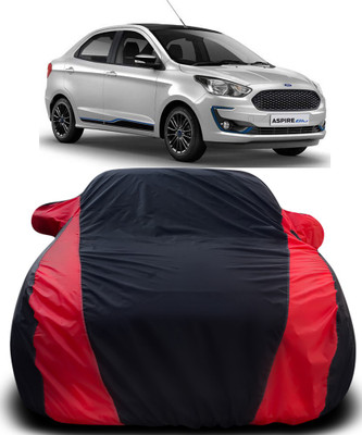 MoTRoX Car Cover For Ford Figo Aspire (With Mirror Pockets)(Black, Red)