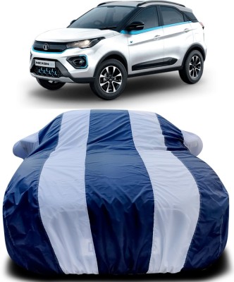 THE REAL ARV Car Cover For Tata Nexon EV (With Mirror Pockets)(Blue, White)