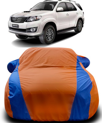 MoTRoX Car Cover For Toyota Fortuner Old (With Mirror Pockets)(Orange, Blue)