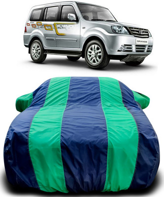 MoTRoX Car Cover For Tata Sumo Grande (With Mirror Pockets)(Blue, Green)