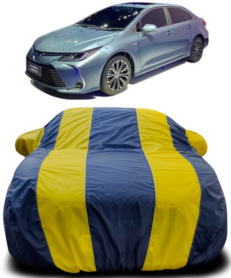 Gavya Car Cover For Toyota Corolla (With Mirror Pockets)(Blue, Yellow)
