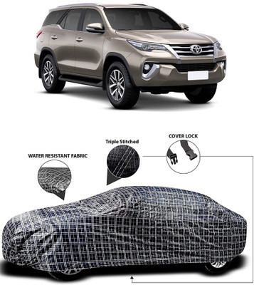 APNEK Car Cover For Toyota Fortuner (With Mirror Pockets)(White, Black)