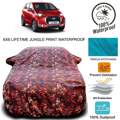 MoTRoX Car Cover For Datsun redi-GO (With Mirror Pockets)(Red, Green)