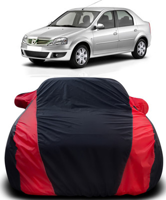 MoTRoX Car Cover For Mahindra Verito (With Mirror Pockets)(Black, Red)