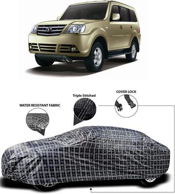 APNEK Car Cover For Tata Sumo Grande MK II (With Mirror Pockets)(White, Black)