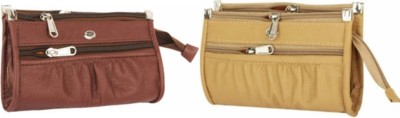 Rapidcostore Casual, Party, Formal, Sports Brown, Beige  Clutch(Pack of: 2)