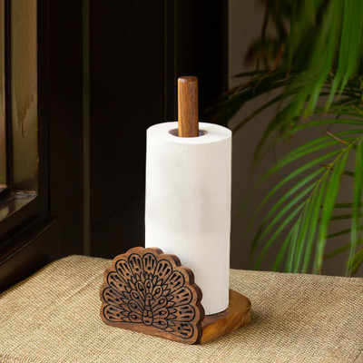 ExclusiveLane 1 Compartments Sheesham Wood Tissue Roll Dispenser(Brown)