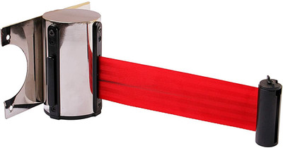 Ladwa 2.25 Meter Red Wall Mount Crowd Control Wall Safety/Security Barrier Belt With Easy Assembly for Airports, Banks, Restaurants, Hotels Emergency Sign(Reflective Sign)