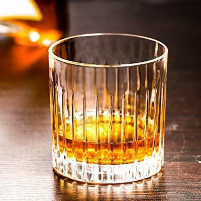 valenzers (Pack of 6) Glasses pack of 6 , 350 ML Glasses for ,Rock Style Old Fashioned Drinking Glassware,Perfect for Father's Day Gifts,Party,Bars, Restaurants and Home Glass Set (350 ml, Glass) Glass Set(350 ml, Glass)