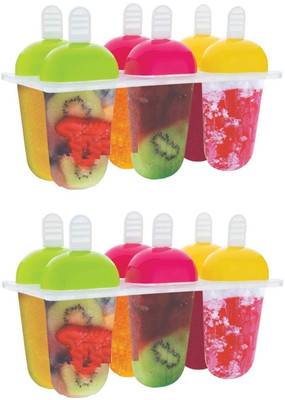 DEAGAN Plastic Ice Cream Candy Kulfi Maker Popsicle Mould(Pack Of 2). Multicolor Plastic Ice Cube Tray (Pack of2) Multicolor Plastic Ice Cube Tray(Pack of2)