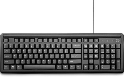 HP 100 USB KEYBOARD WITH HIGH QUALITY USB CABLE PACK OF 1 Wired USB Standard Multi-device Keyboard Compatible with Desktop, Laptop, Mac(Black)