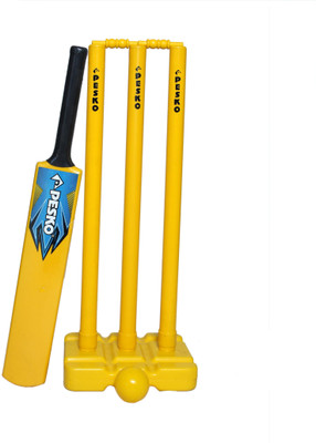 Pesko Plastic Cricket Set with Stump Bat Wind Ball (Pack of 1 set) Cricket Kit