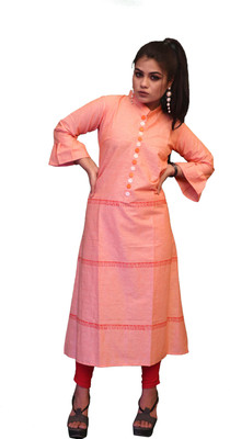 KB CREATION Women Solid A-line Kurta(Pink)