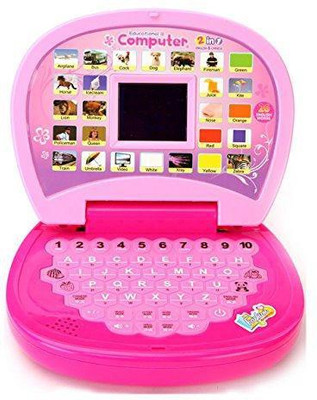 TOYSAN Educational Computer ABC and 123 Learning Kids Laptop with LED Display and Music Pink Color…(Pink)