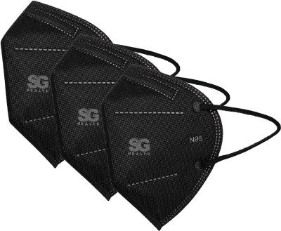 SG HEALTH N-95 Face Mask Reusable(Black, Free Size, Pack of 3)