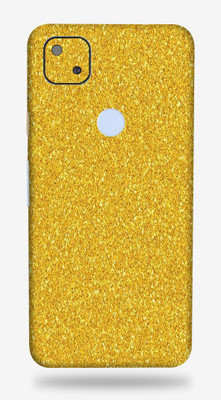 OggyBaba google pixel 4a, google pixel4a Mobile Skin(Golden Glitter With Glitter Finish)