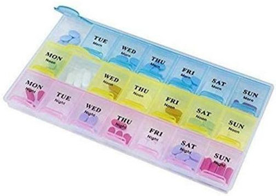S M CREATION Pill Medicine Organizer Reminder Storage Box for 21 Days or 3 Weeks Manual Pill orgenizar(Multicolor)