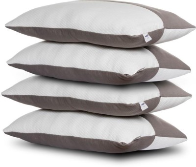 Wakefit Polyester Fibre Solid Sleeping Pillow Pack of 4(White, Grey)