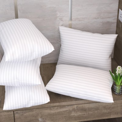 LA VERNE Microfibre Stripes Sleeping Pillow Pack of 5(White)
