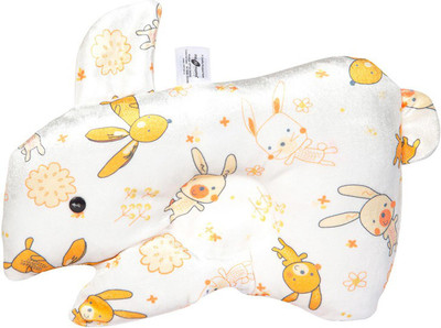 MeeMee Cotton Baby Pillow Pack of 1 Toons & Characters(Orange, White)