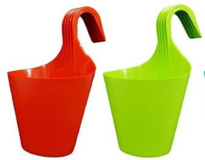 Naturally Green by O2H2O LLP Glory hook pot pack of 2 Plant Container Set(Pack of 2, Plastic)
