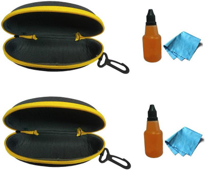 Adhvik Pack Of 2 Pcs Unisex Zipper Pouch for Sunglasses/frames/spectacles with Carabiner Zip Case Wristlet