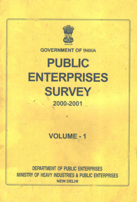 Public Enterprises Survey 2000-2001 (Set Of Volume 1, 2 And 3)(Paperback, Ministry of Heavy Industries & Public Enterprises)