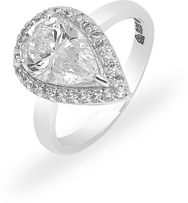 SMS Retail Brilliant Diamond Cut Solitaire Sterling Silver BIS Hallmark Silver Cubic Zirconia Sterling Silver Plated Ring