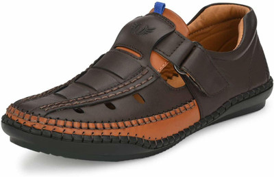 DEN ROB Men Sandals(Brown , 10)