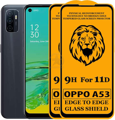 HQ Protection Edge To Edge Tempered Glass for Oppo A53(Pack of 2)