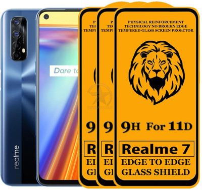 SEVEN7STAR Edge To Edge Tempered Glass for Realme 7(Pack of 3)
