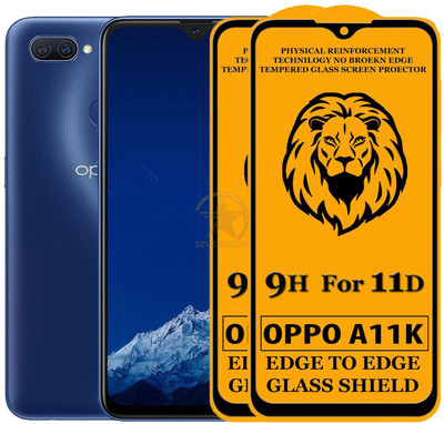 11D Edge To Edge Tempered Glass for Oppo A11K(Pack of 2)